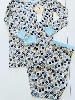 Kids Matching Bamboo Set - Light Blue Monster Truck Print